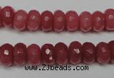 CCN2127 15.5 inches 6*10mm faceted rondelle candy jade beads