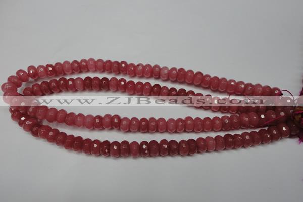 CCN2127 15.5 inches 6*10mm faceted rondelle candy jade beads