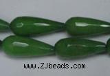 CCN2151 15.5 inches 10*25mm faceted teardrop candy jade beads