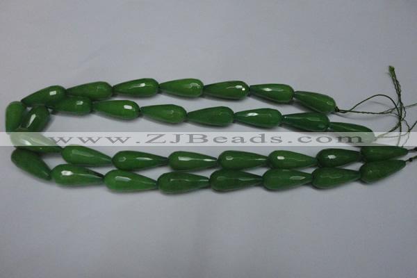 CCN2151 15.5 inches 10*25mm faceted teardrop candy jade beads