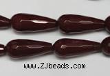 CCN2154 15.5 inches 10*25mm faceted teardrop candy jade beads