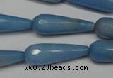 CCN2160 15.5 inches 10*30mm faceted teardrop candy jade beads