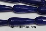 CCN2161 15.5 inches 10*30mm faceted teardrop candy jade beads