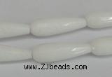 CCN2176 15.5 inches 8*25mm faceted teardrop candy jade beads