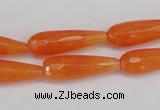 CCN2177 15.5 inches 8*25mm faceted teardrop candy jade beads