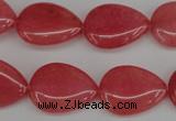 CCN2186 15.5 inches 15*20mm flat teardrop candy jade beads