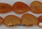 CCN2193 15.5 inches 15*20mm faceted flat teardrop candy jade beads