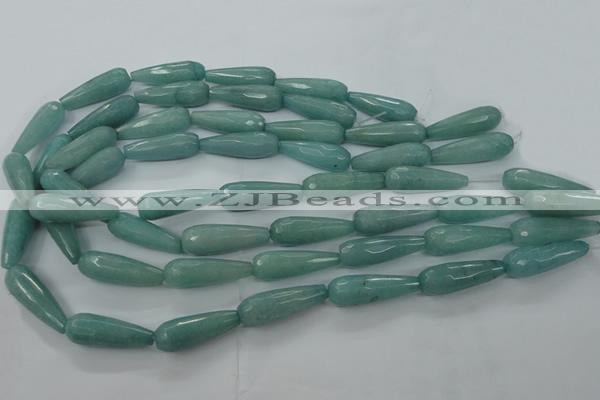 CCN2250 15.5 inches 10*30mm faceted teardrop candy jade beads