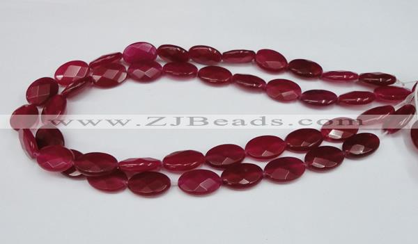 CCN228 15.5 inches 12*18mm faceted oval candy jade beads