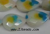 CCN2325 15.5 inches 18*25mm faceted flat teardrop candy jade beads