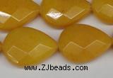 CCN2326 15.5 inches 18*25mm faceted flat teardrop candy jade beads