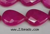 CCN2327 15.5 inches 18*25mm faceted flat teardrop candy jade beads