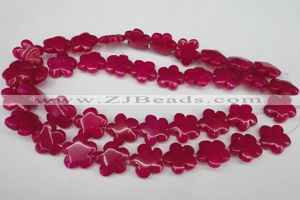 CCN2342 15.5 inches 20mm carved flower candy jade beads wholesale