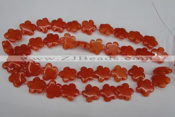 CCN2343 15.5 inches 20mm carved flower candy jade beads wholesale