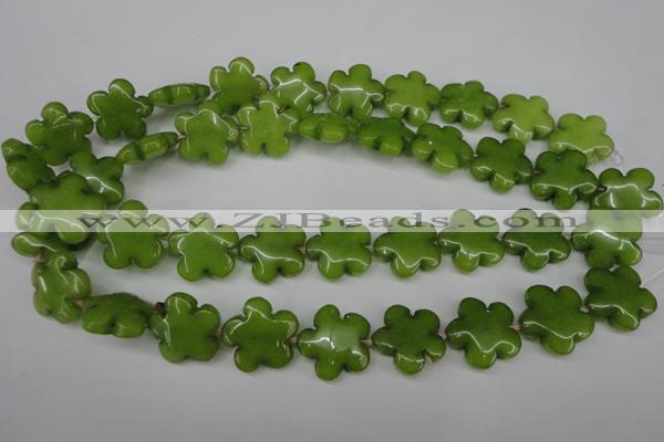 CCN2346 15.5 inches 20mm carved flower candy jade beads wholesale