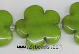 CCN2356 15.5 inches 30mm carved flower candy jade beads wholesale