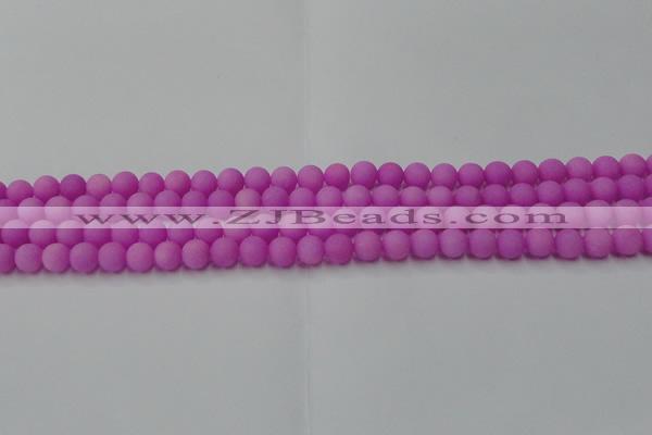 CCN2522 15.5 inches 4mm round matte candy jade beads wholesale