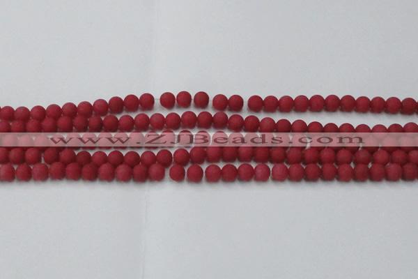 CCN2529 15.5 inches 4mm round matte candy jade beads wholesale