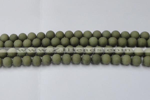 CCN2547 15.5 inches 12mm round matte candy jade beads wholesale