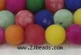 CCN2556 15.5 inches 14mm round mixed color matte candy jade beads