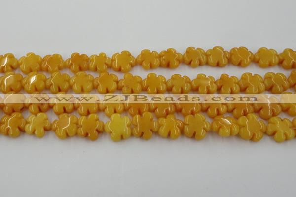 CCN2663 15.5 inches 16mm carved flower candy jade beads wholesale
