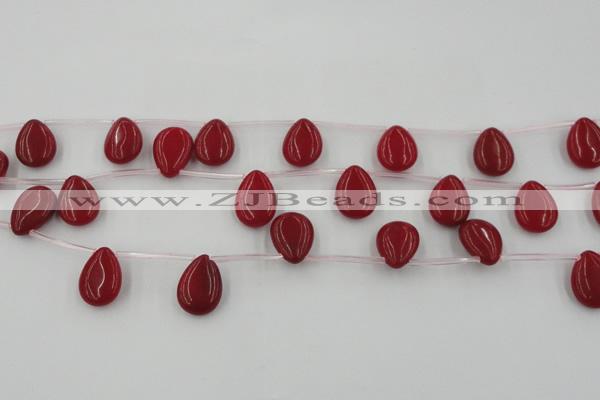 CCN2677 Top-drilled 13*18mm flat teardrop candy jade beads