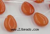 CCN2679 Top-drilled 13*18mm flat teardrop candy jade beads