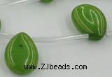 CCN2685 Top-drilled 13*18mm flat teardrop candy jade beads