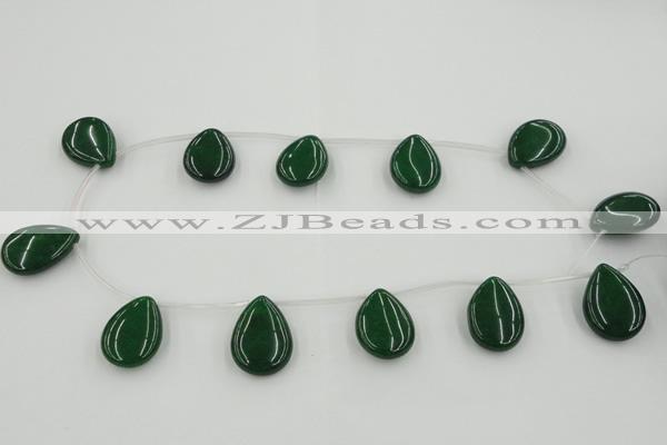 CCN2709 Top-drilled 18*25mm flat teardrop candy jade beads