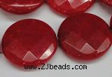 CCN272 15.5 inches 25mm faceted coin candy jade beads wholesale