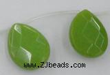 CCN2721 Top-drilled 18*25mm briolette candy jade beads wholesale