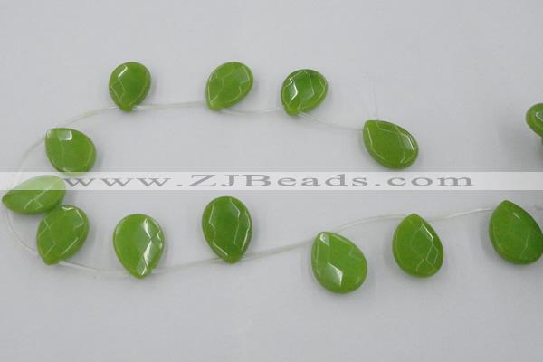 CCN2721 Top-drilled 18*25mm briolette candy jade beads wholesale