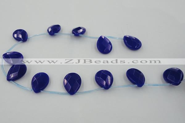 CCN2725 Top-drilled 18*25mm briolette candy jade beads wholesale
