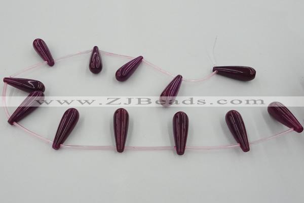 CCN2732 Top-drilled 10*30mm teardrop candy jade beads wholesale