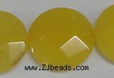 CCN280 15.5 inches 30mm faceted coin candy jade beads wholesale