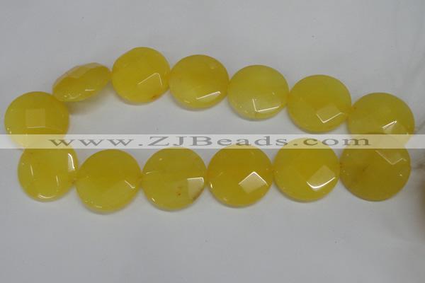 CCN280 15.5 inches 30mm faceted coin candy jade beads wholesale