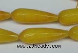 CCN2886 15.5 inches 10*30mm faceted teardrop candy jade beads