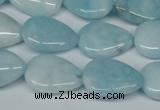 CCN2945 15.5 inches 13*18mm flat teardrop candy jade beads