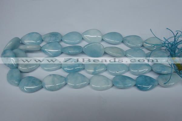 CCN2947 15.5 inches 18*25mm flat teardrop candy jade beads