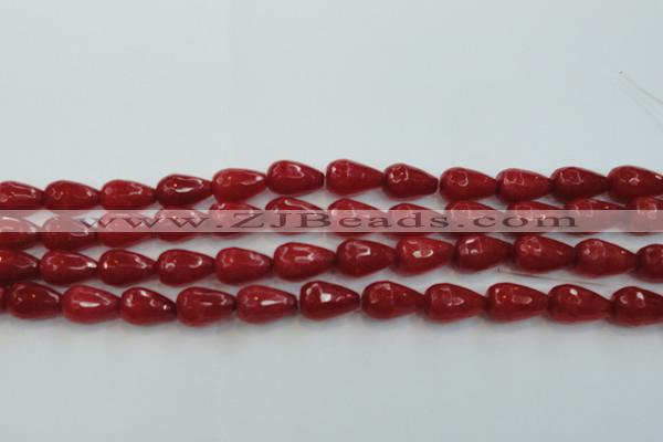 CCN3003 15.5 inches 10*15mm faceted teardrop candy jade beads