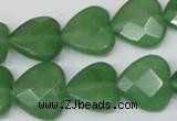 CCN346 15.5 inches 15*15mm faceted heart candy jade beads wholesale