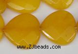 CCN370 15.5 inches 25*25mm faceted heart candy jade beads wholesale