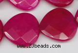 CCN373 15.5 inches 25*25mm faceted heart candy jade beads wholesale