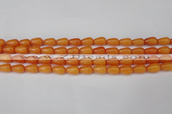 CCN3750 15.5 inches 8*12mm teardrop candy jade beads wholesale
