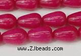 CCN3752 15.5 inches 8*12mm teardrop candy jade beads wholesale