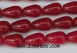 CCN3753 15.5 inches 8*12mm teardrop candy jade beads wholesale