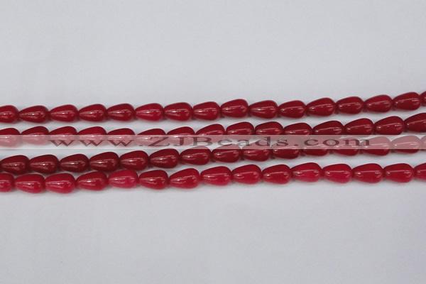 CCN3753 15.5 inches 8*12mm teardrop candy jade beads wholesale