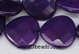 CCN376 15.5 inches 25*25mm faceted heart candy jade beads wholesale