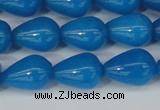 CCN3771 15.5 inches 10*14mm teardrop candy jade beads wholesale