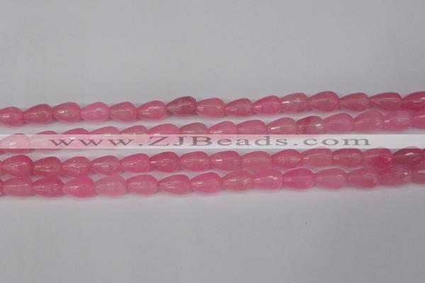 CCN3776 15.5 inches 8*12mm faceted teardrop candy jade beads